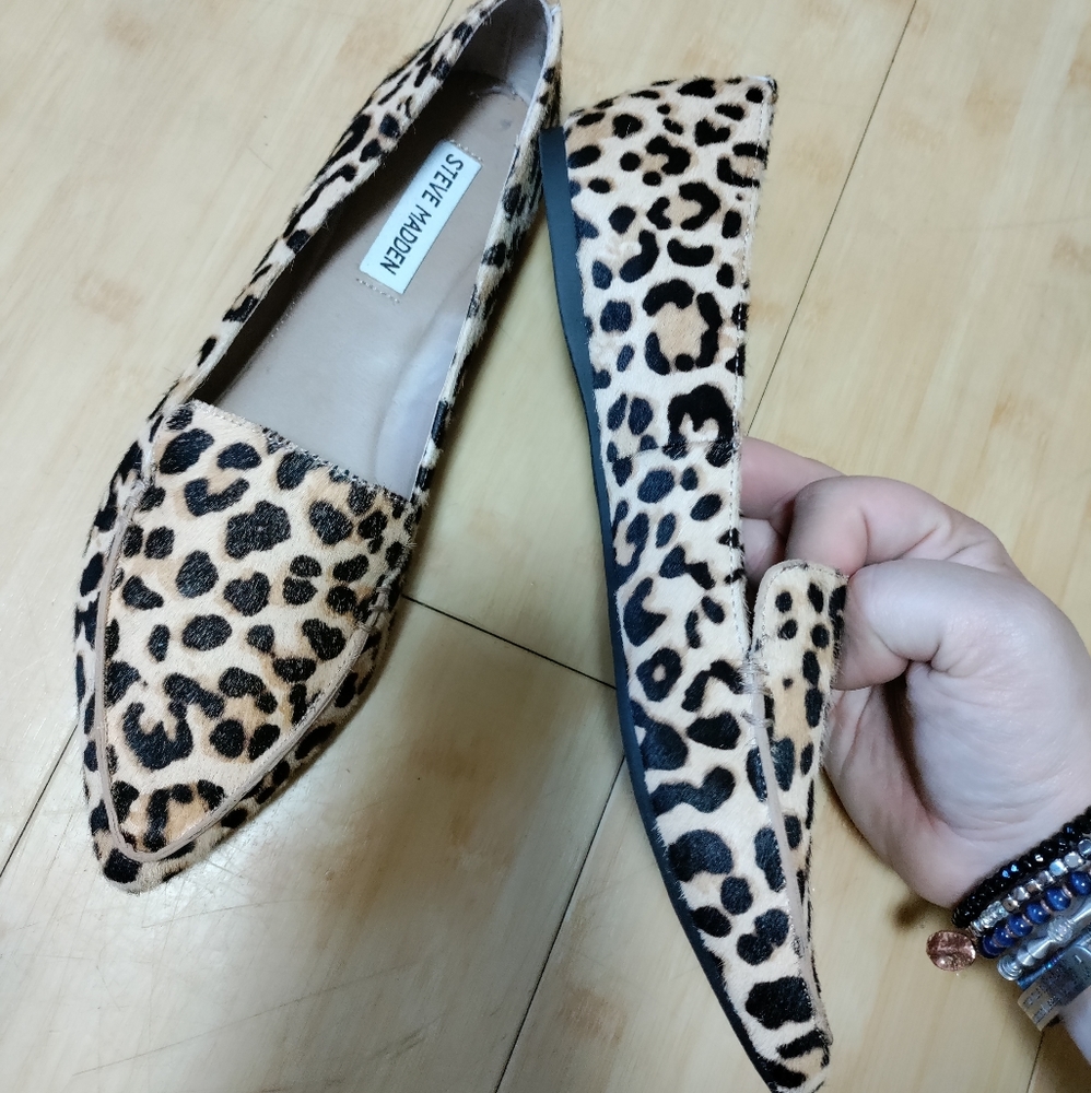👏Steve Madden👏 Cow hair leopard print flats!! Size 8.5